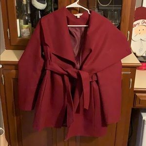 Burgundy peacoat